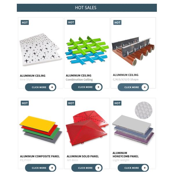 Fireproof Corrugated Aluminum Wall Panels Architectural Metal Ceiling Tiles Suspended 180MM