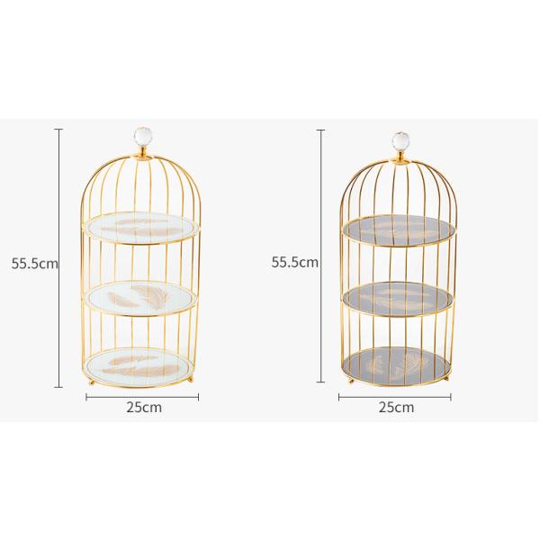 55.5cm Height Electroplating 3 Tier Wire Fruit Basket