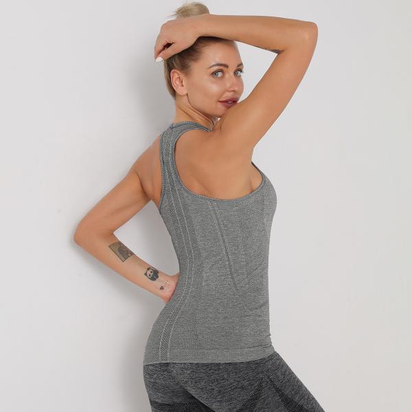 Professional Seamless yoga lady back movement breathable tank top fast-drying fitness clothes jacket woman
