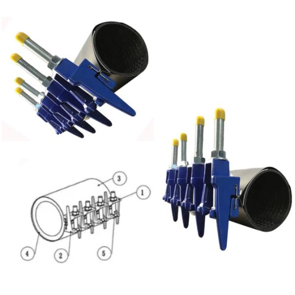 Rapide connexion du fer ductile DN250 Single Band tubes d'eau en acier inoxydable jointure de fuite de réparation de la pince