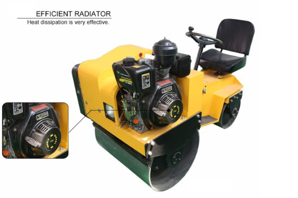 el tipo doble de la gasolina 800kg del rodillo de camino del poder rueda el rodillo de camino en tándem vibratorio