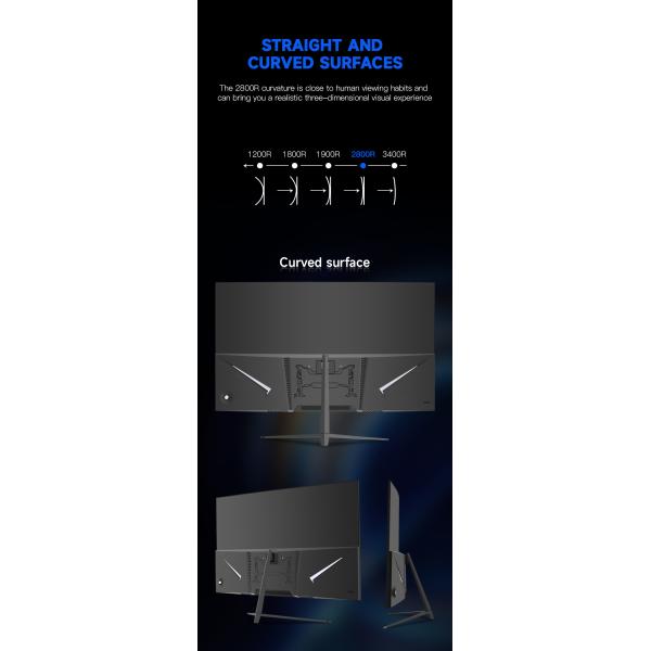 OEM Brand 32 Inch LED Gaming Monitor 4K UHD 1800R Curve Rate DP& USB Ports