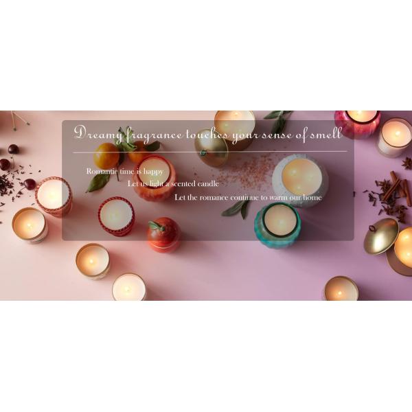 Luxury Glass Scented Jar Candle Various Fragrance For Home / Wedding