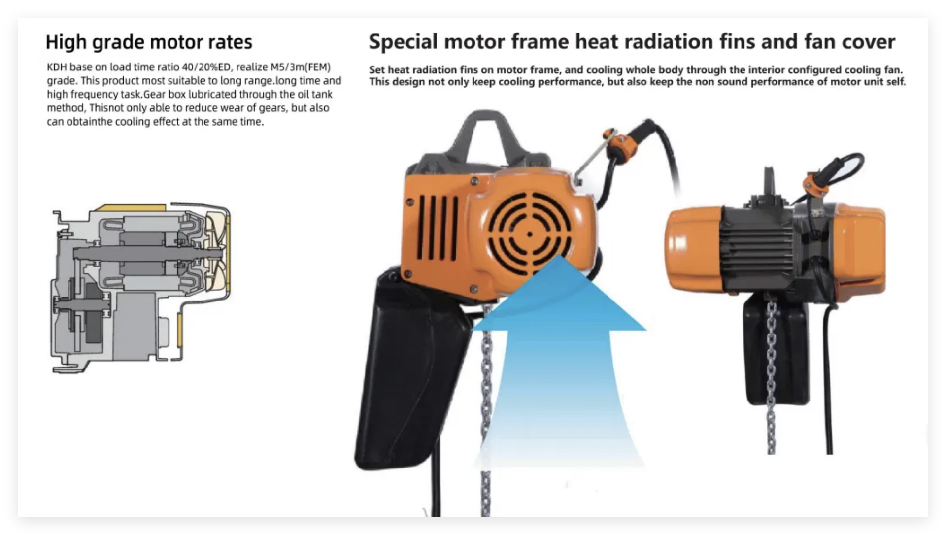 1.1KW 1 Ton Electric Hoist Traveling Type Industrial Electric Hoist IP55 For Precise Lifting