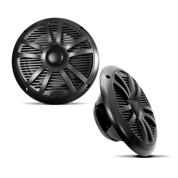 GRANDnavi 6.5Inch Marine Audio Waterproof Speakers in Black and White PP Cup with 4Ohm Impedance
