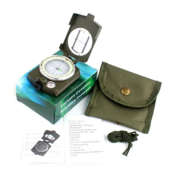 Multifunctional Waterproof Metal Sighting Navigation Compass for Survival and Tactical