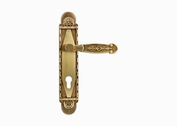 Classic Brass Door Lever Mute Black Gold Door Handles for Bedroom / Bathroom