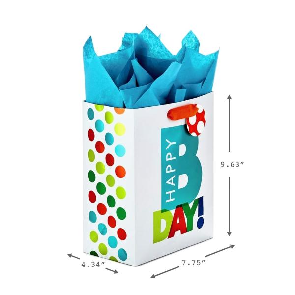 Saco de presente de aniversário com logotipo personalizado para compras de aniversário