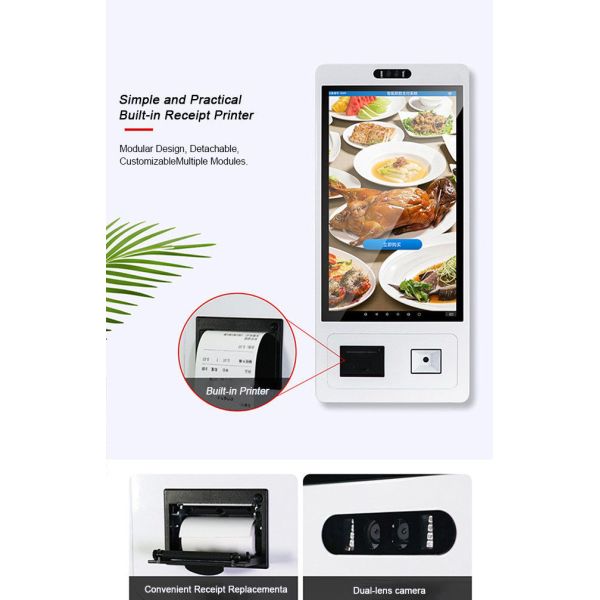 21.5 inch Checkout/Payment Terminal Fast Food 1920*1080 Kiosk Ordering For Restaurants
