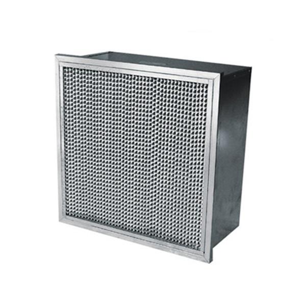 Mini Pleat Air Filter Equipment 24*24*12cm Fiberglass Media With Hood