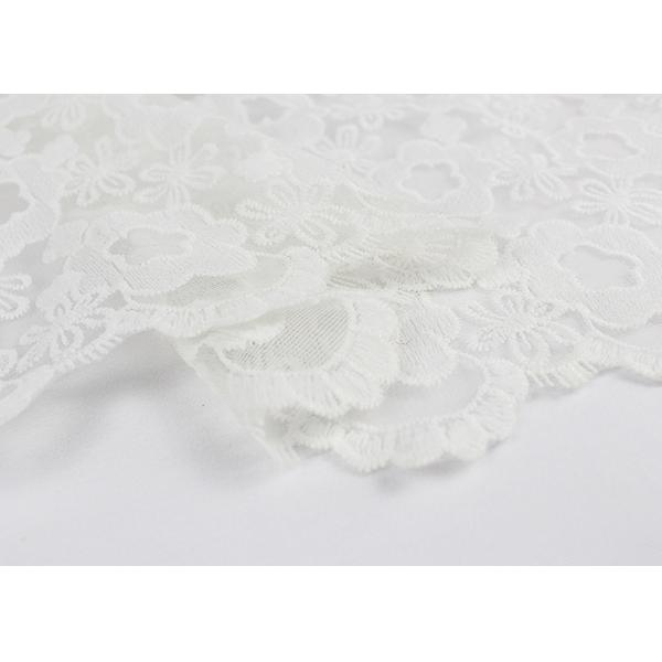 Белизна 3Д полиэстер вышила ткани шнурка, платью свадьбы/ткани шнурка мантии свадьбы