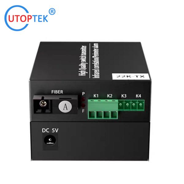 4/8 Port bidi dry contact closure over fiber media converter for alarm system Infrared radiation
