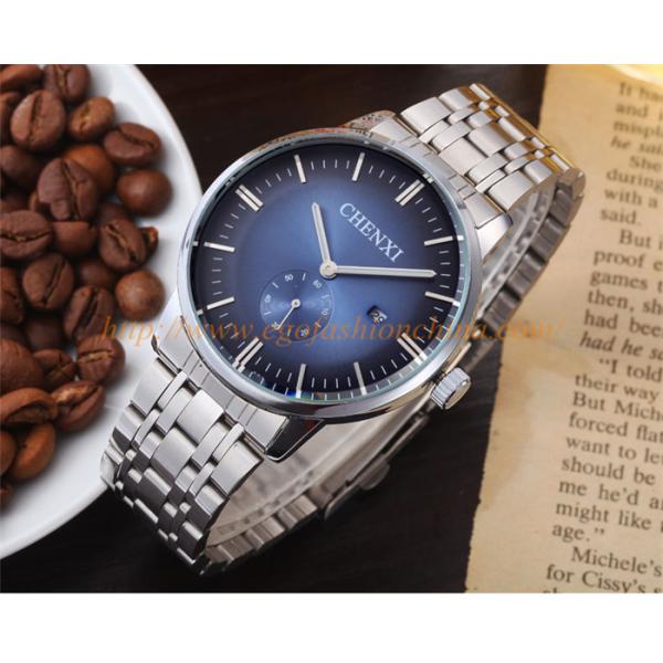 060A Leopard Blue Red White Mens Watch Stainless Steel Band Big Dial Watch Quartz Watches