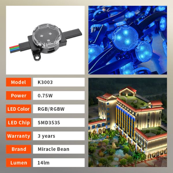 Bestselling 30mm LED Point Light RGBW Waterproof APP Voice Control IP67 Multi Color Point Source