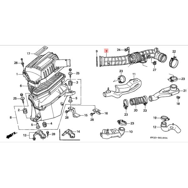 17228 RCA A00 Rubber Air Intake Hose Tube Honda Accord Acura TL 2003-2007 3.0L