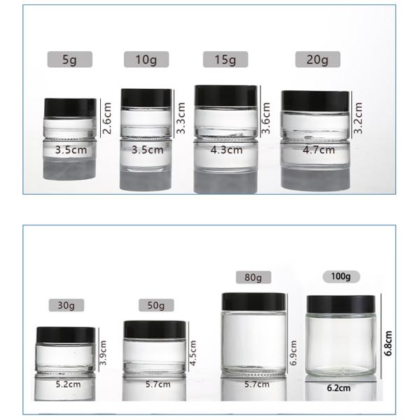 Flint Luxury Glass Cosmetic Jars With Lids High Clear Transparent Durable