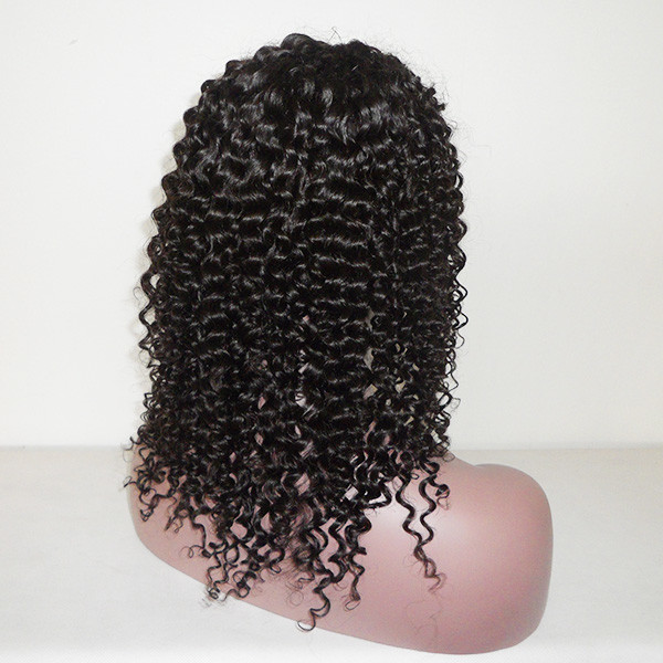 #1b 130% Density Brazilian 100% Human Hair Deep Curl Full Lace wigs