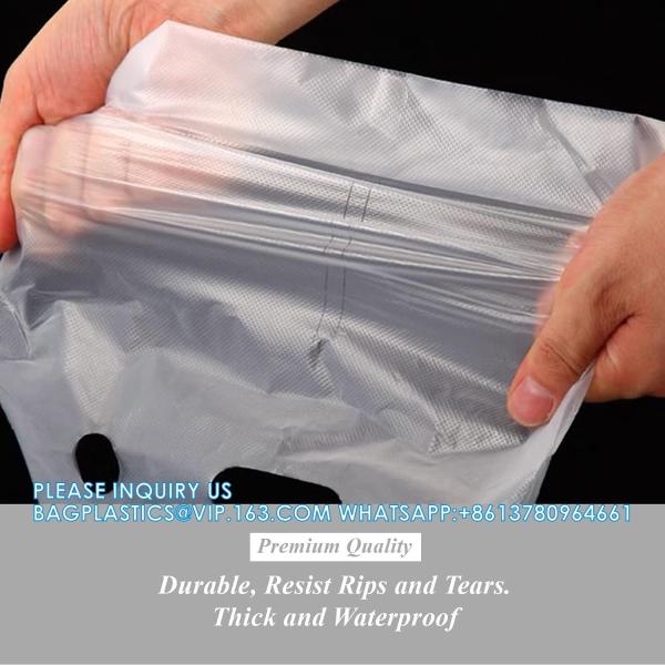Drinking Handle Bags Cup Carrier With Handle Clear Plastic Packaging Bags For Delivery Hanging Hole Drink Bags