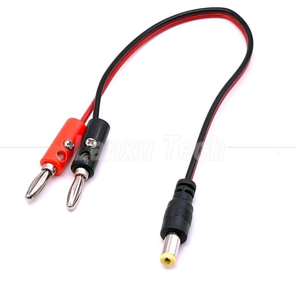 12v DC 5.5mm X 2.1mm Male Barrel Jack to 4mm Banana Plugs Test Leads Power Cable