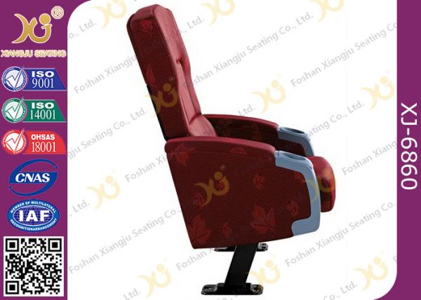 Plywood Inner Shell PU Foam Cushion Cinema Theater Chairs , Commercial Movie Theater Seats