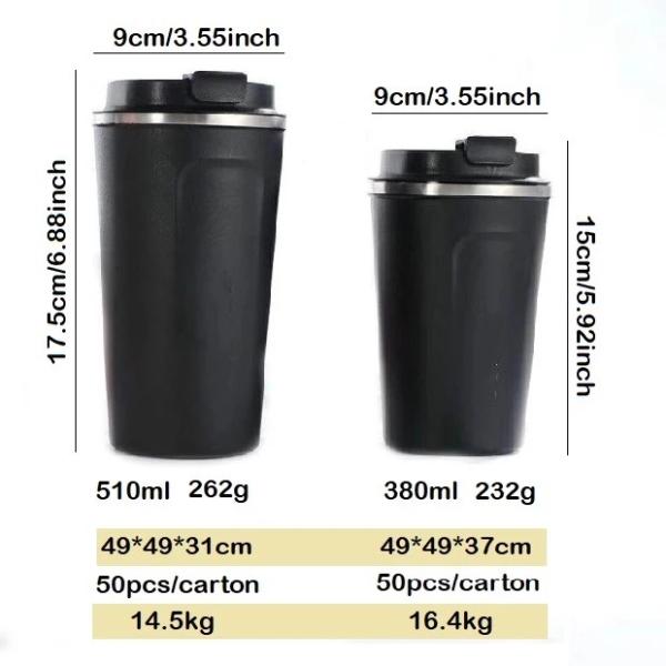 17oz Narrow Body Design Stainless Steel Mug , Coffee Insulated Mug Leakproof Lid
