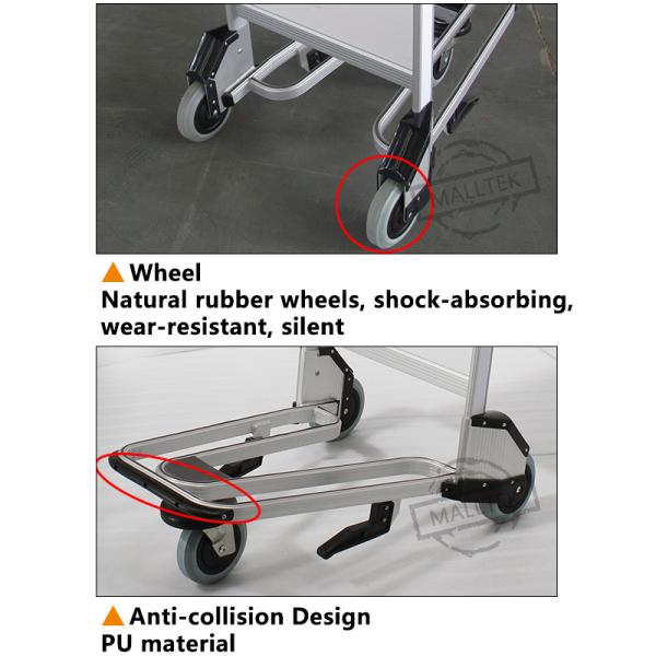 Standard Airport Luggage Baggage Trolley For Intermational Airport With Aluminum Alloy Material