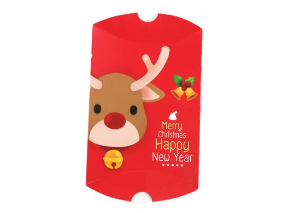 Printed Paper Pillow Box Personalized Colorful Packages For Christmas Gift