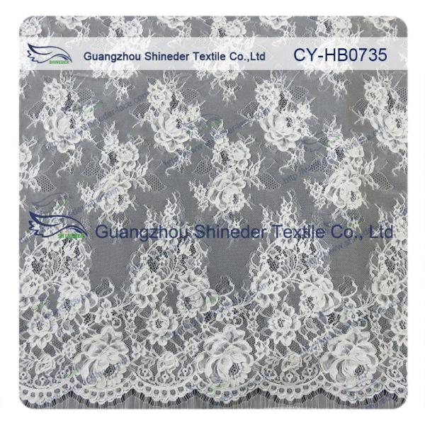 Jacquard Sewing Eyelash Lace Trim Fabric By The Yard , Custom Printed