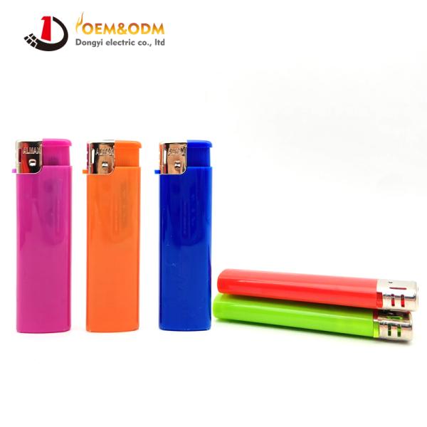 Dongyi 2025 OEM 75mm Disposable Plastic Electronic Lighters Cigar Smoking Electric Custom Logo Gas Cigarette Lighter