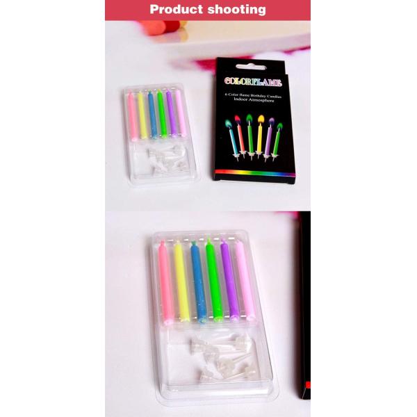 12 Comptez des flammes colorées Des bougies de gâteau d'anniversaire Pas de parfum parfait pour un joyeux anniversaire