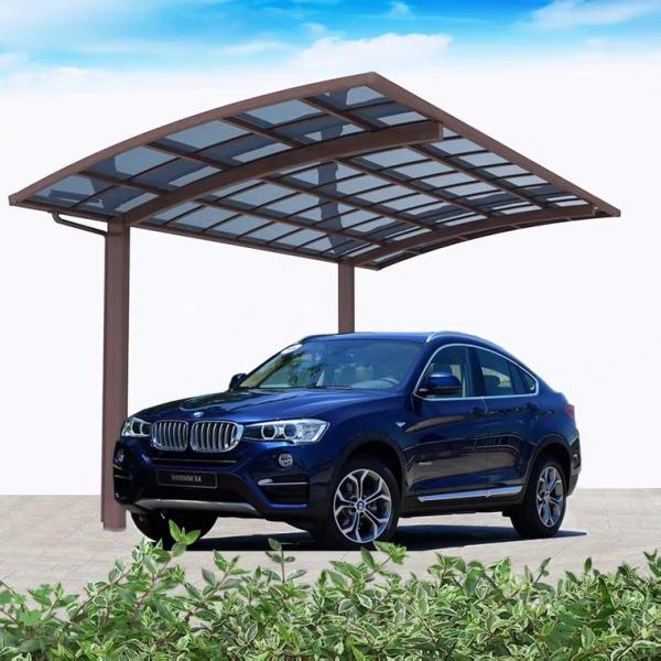 UV Protection Metal Frame Carport Kits Polycarbonate Aluminium Cantilever 3mm Thickness