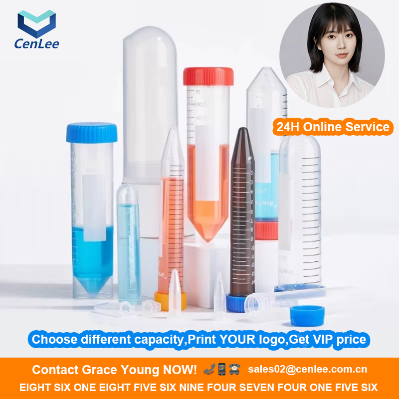 15mL Sterile High Transparency PP Plastic Conical Bottom Centrifuge Tubes Screw Caps Write-on Spot Non-Pyrogenic DN/RNase Free