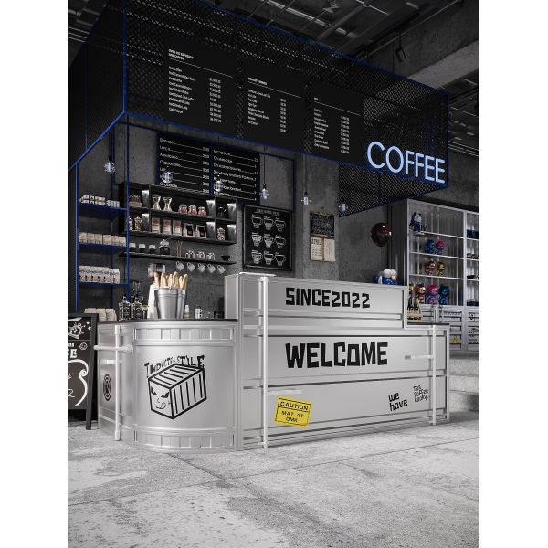 Wholesale Solid Wood Top Bar Counter with Wrought Iron Frame for Outdoor Bistro Bar