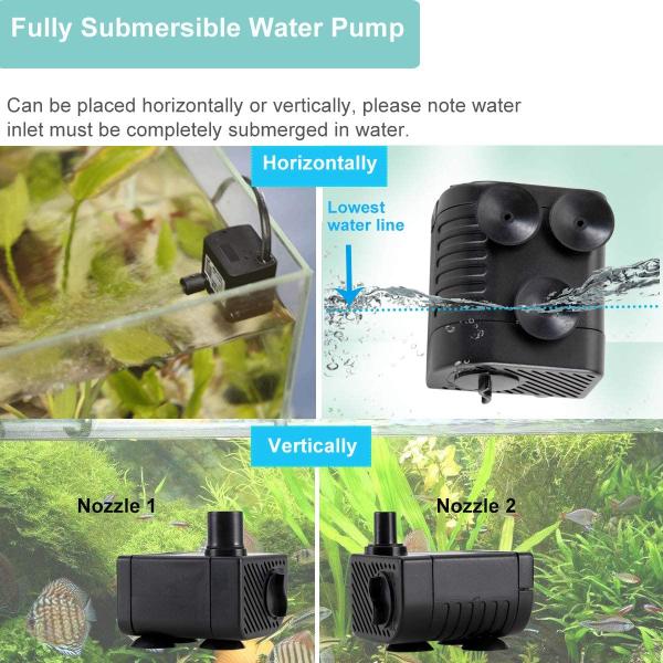 Compact Dc12v 3w Submersible Filtration Pump