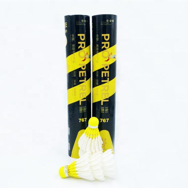Hybrid 767 Yellow Shuttlecock Goose Feather Badminton For Training