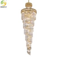 Estilo luxuoso clássico claro de Crystal Led Modern Pendant Light da escadaria K9