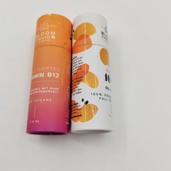 Height 90mm Round Paper Tube Packaging Essential Oil Bottle Box