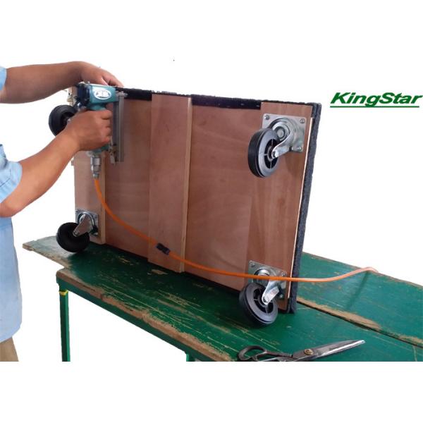 Commercial Grade Wooden Furniture Dolly Cart Carpeted With Big 100mm PVC Wheels