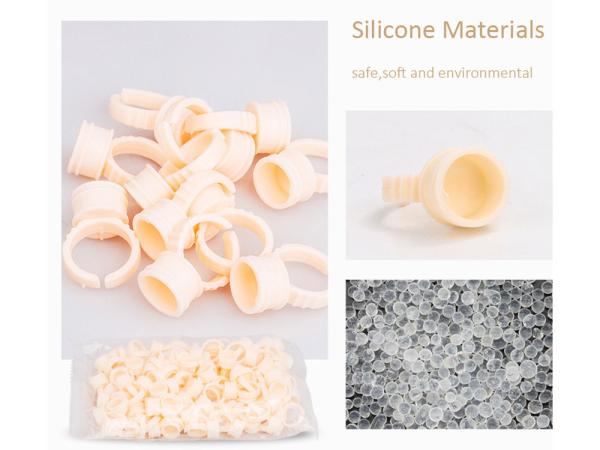Material plástico de Ring Cups Soft Silicone And do pigmento descartável da tatuagem dos acessórios de Microblading