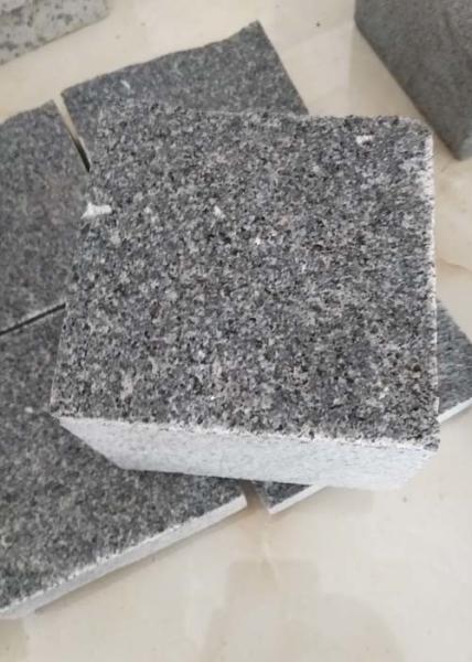 Natural / Flamed Dark Grey Paving Slabs , G654 Granite Garden Slabs 14 X 14 X 10cm
