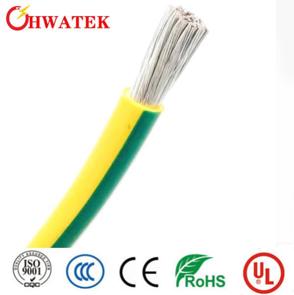 Amarelo verde do cobre de Bare Stranded Copper do condutor de 6AWG UL10455