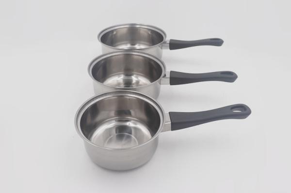 3pcs Hotsale restaurant induction saucepot non-coating stainless steel stew pot