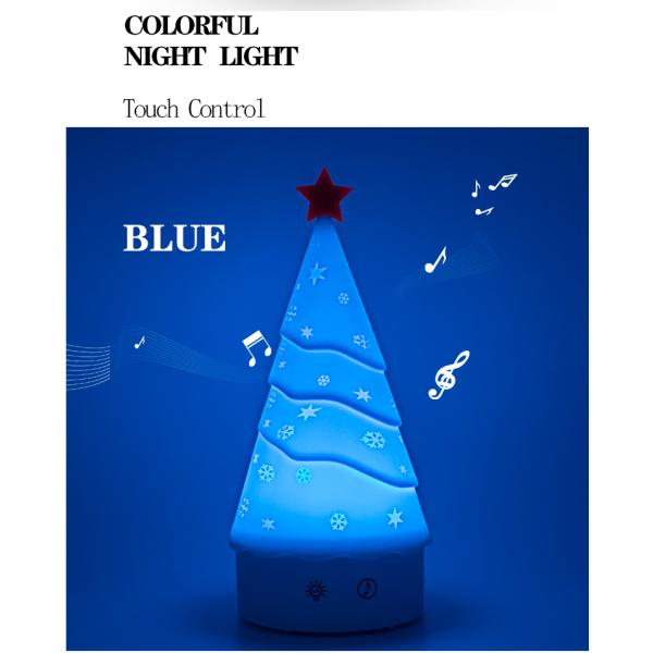 Luz de noite de árvore de Natal ecológica personalizada com controle táctil e função de música