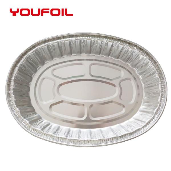 Tray Disposable Aluminum Foil Food de alumínio oval Nontoxic Tray Food Storage