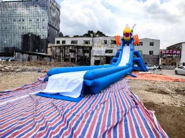Tobogán acuático inflable, tobogán largo alto, modelo Dragón con PVC grueso, buena calidad, más piscina para niños, parque infantil al aire libre
