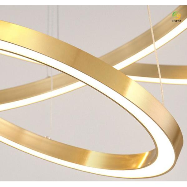 Mirror Titanium LED Fashionable Modern Ring Light For Home / Hotel / Showroom