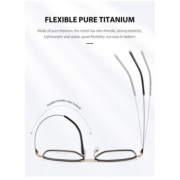 Ясные стекла титана ацетата объектива, Unisex OEM стекел рамки металла