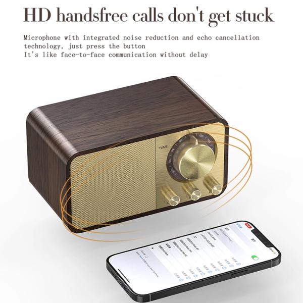 Wooden Retro Classic Wireless Portable Speaker BT5.0 Super Bass Subwoofer