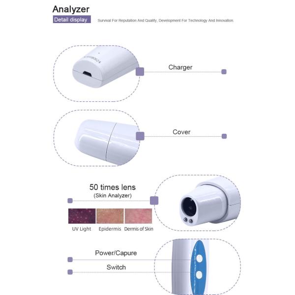 Máquina portátil del escáner del analizador del pelo del analizador de la piel de la belleza