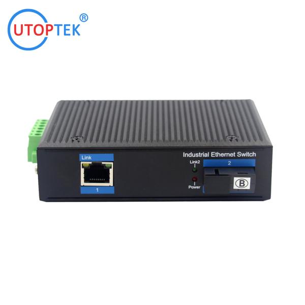 UT11G-SC20A/B 10/100/1000M 1fiber+1RJ45 unmanaged industrial media converter DIN Rail converter